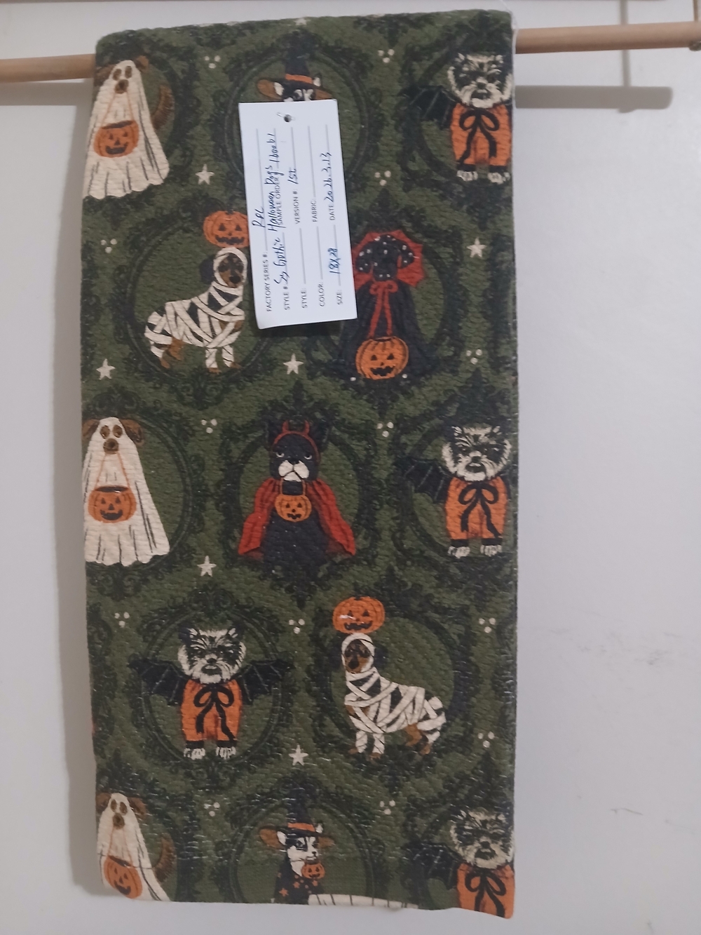 Halloween Dog Pattern Green Pet  Kitchen Towel